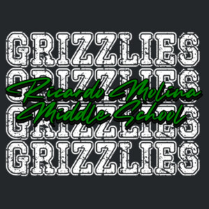 Ricardo Molina Middle School Grizzlies Repeat Typography 07A-504 - Heavy Blend Crewneck Sweatshirt Design