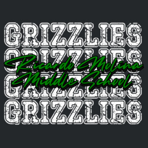 Ricardo Molina Middle School Grizzlies Repeat Typography 07A-504 - Youth Heavy Cotton 100% Cotton T Shirt Design