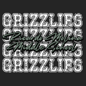 Ricardo Molina Middle School Grizzlies Repeat Typography 07A-505 - Adult Cooling Performance Long Sleeve Tee Design