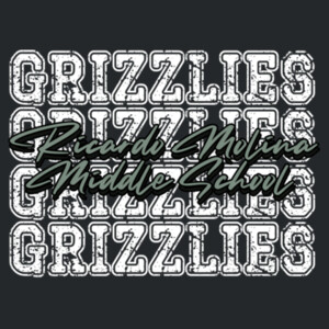 Ricardo Molina Middle School Grizzlies Repeat Typography 07A-505 - Youth Heavy Cotton 100% Cotton T Shirt Design