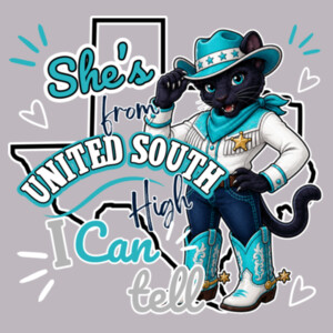 She's From United South High 06A-102 - Youth Cooling Performance Short Sleeve Tee Design