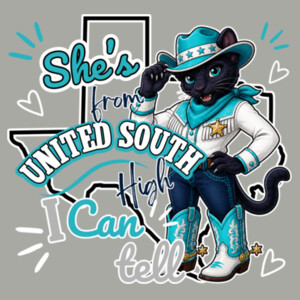 She's From United South High 06A-102 - Heavy Blend Crewneck Sweatshirt Design