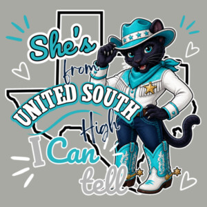 She's From United South High 06A-102 - Youth Heavy Cotton 100% Cotton T Shirt Design