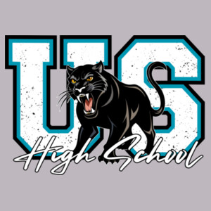 US High School Panther Mascot – White Script 06A-104 - Adult Cooling Performance Short Sleeve Tee Design