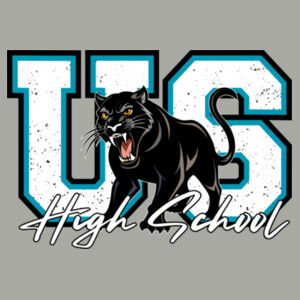US High School Panther Mascot – White Script 06A-104 - Heavy Blend Crewneck Sweatshirt Design