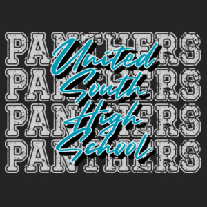 United South High School Panthers Repeat Typography 06A-107 - Youth Cooling Performance Short Sleeve Tee Design