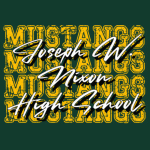 Joseph W. Nixon High School Mustangs Typography – Gold Edition 04-605 - Youth Heavy Cotton 100% Cotton T Shirt Design