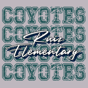 Ruiz Elementary Repeating Text Design (Teal) 07A-707 - Adult Cooling Performance Short Sleeve Tee Design