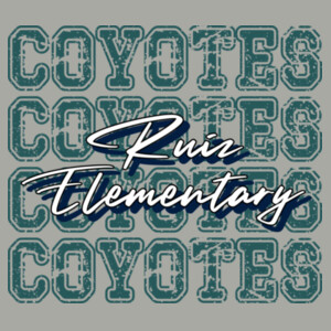 Ruiz Elementary Repeating Text Design (Teal) 07A-707 - Youth Heavy Cotton 100% Cotton T Shirt Design