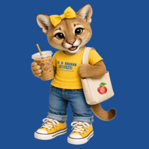 Cougar Mascot 02-406 - Youth Heavy Blend Crewneck Sweatshirt Design
