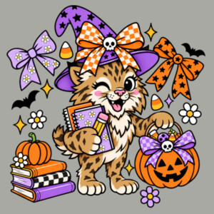 Spooky Wildcat 42-001 - Youth Heavy Cotton 100% Cotton T Shirt Design