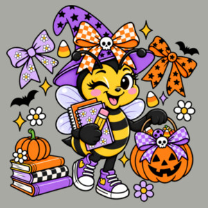 Spooky Bee 42-002 - Youth Heavy Cotton 100% Cotton T Shirt Design