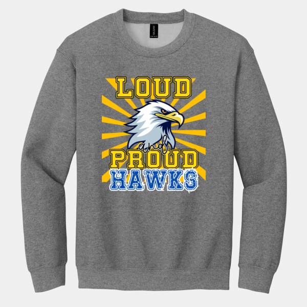 Loud & Proud Hawks - Heavy Blend Crewneck Sweatshirt Thumbnail