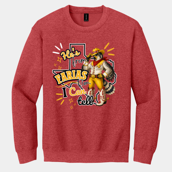 He's From Farias 02-607 - Heavy Blend Crewneck Sweatshirt Thumbnail