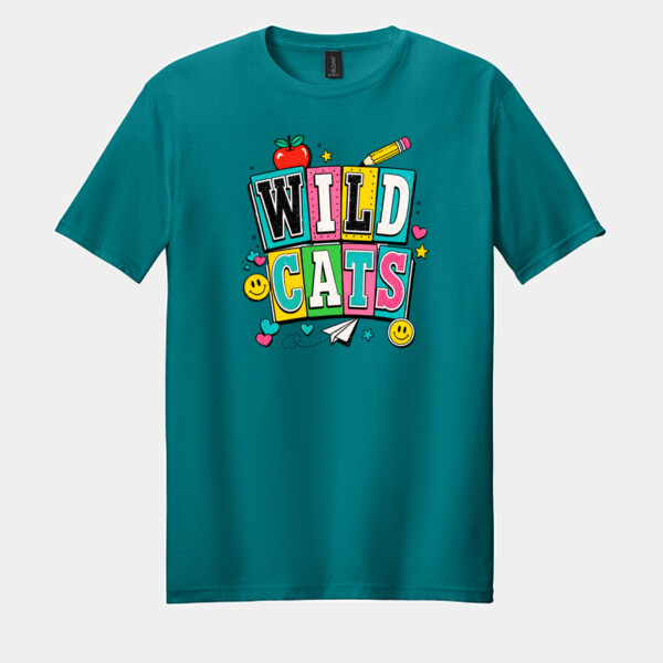 Wildcats Retro Groovy 20-605 - Adult Softstyle ® T Shirt Thumbnail