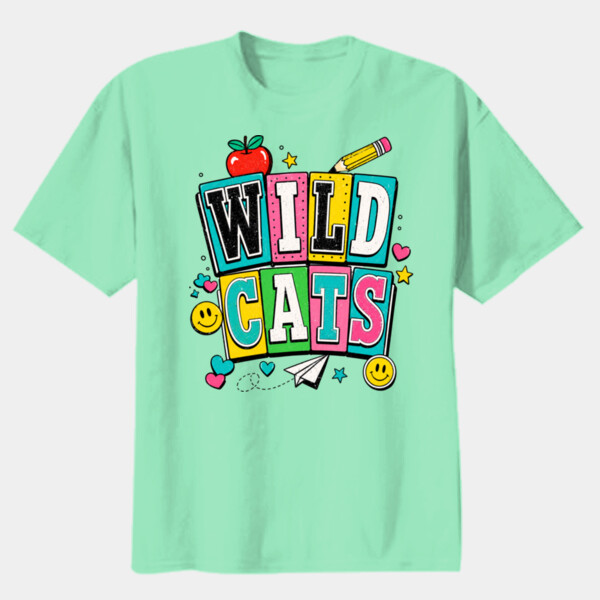 Wildcats Retro Groovy 20-605 - Youth Heavy Cotton 100% Cotton T Shirt Thumbnail