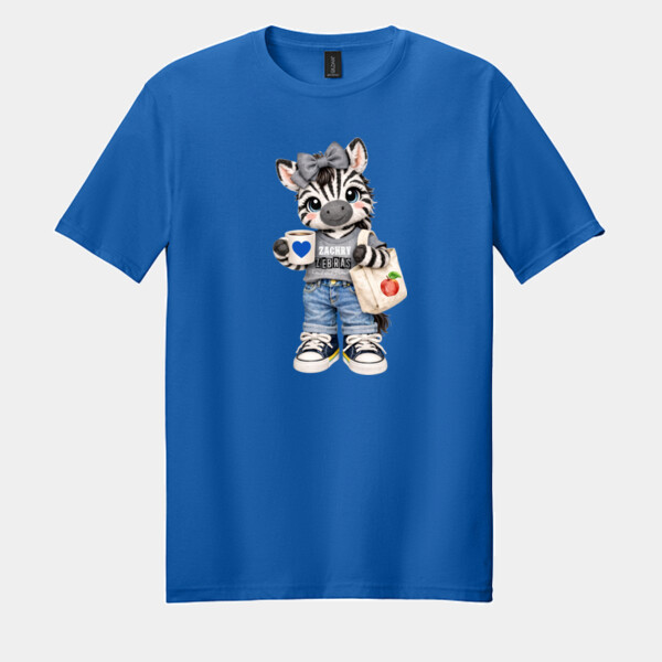 Zebra Mascot 02-804 - Adult Softstyle ® T Shirt Thumbnail