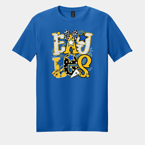 Eagles Preppy Blue/Yellow 20-200 - Adult Softstyle ® T Shirt Thumbnail