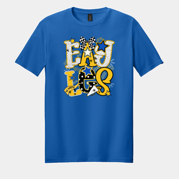 Eagles Preppy Blue/Yellow 20-200 - Adult Softstyle ® T Shirt Thumbnail