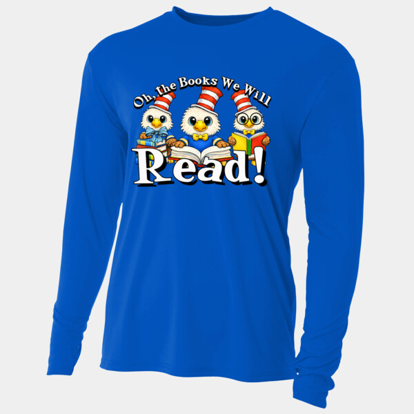 Oh The Books We Will Read Eagles 20-201 - Adult Cooling Performance Long Sleeve Tee Thumbnail