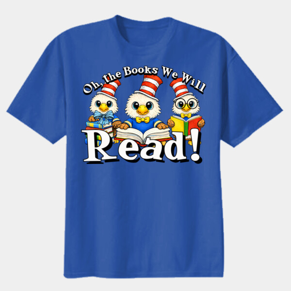 Oh The Books We Will Read Eagles 20-201 - Youth Heavy Cotton 100% Cotton T Shirt Thumbnail