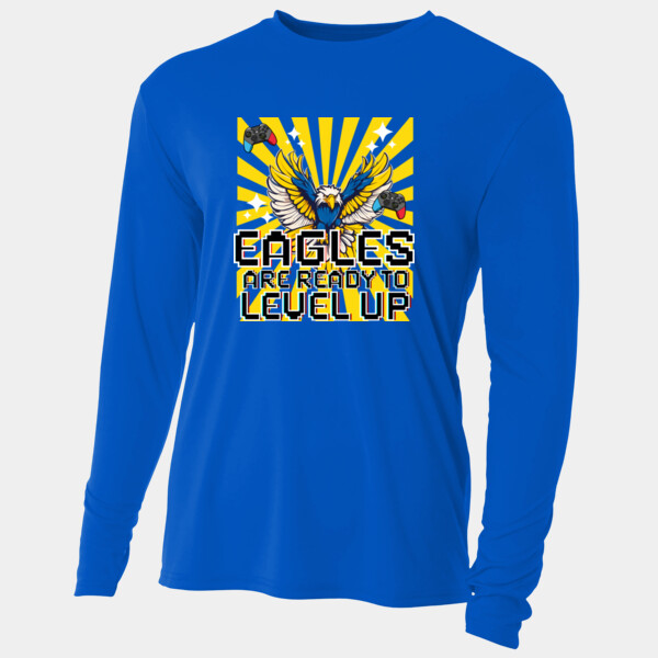 Level Up Eagles Blue and Yellow 20-203 - Adult Cooling Performance Long Sleeve Tee Thumbnail