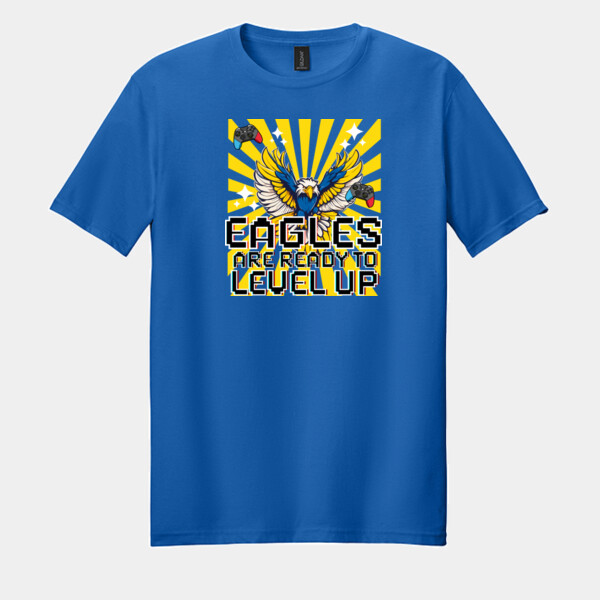 Level Up Eagles Blue and Yellow 20-203 - Adult Softstyle ® T Shirt Thumbnail