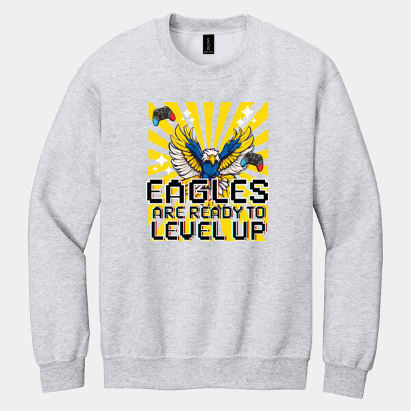 Level Up Eagles Blue and Yellow 20-203 - Heavy Blend Crewneck Sweatshirt Thumbnail
