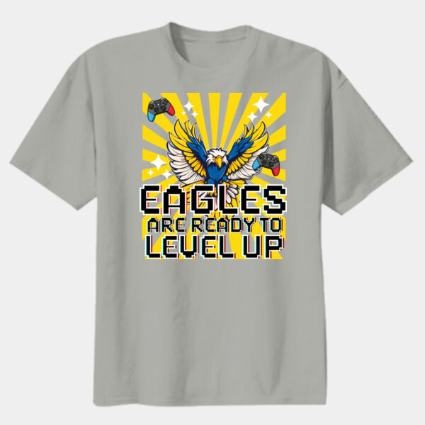 Level Up Eagles Blue and Yellow 20-203 - Youth Heavy Cotton 100% Cotton T Shirt Thumbnail