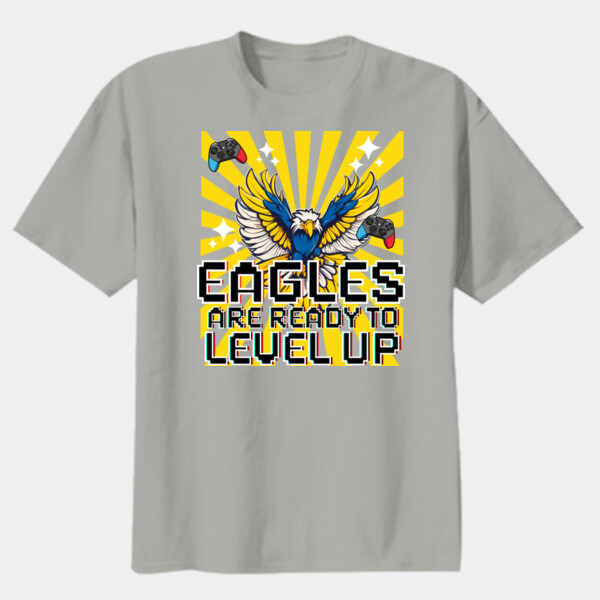Level Up Eagles Blue and Yellow 20-203 - Youth Heavy Cotton 100% Cotton T Shirt Thumbnail