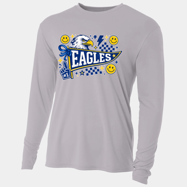 Eagles Blue and Yellow Pennant 20-206 - Adult Cooling Performance Long Sleeve Tee Thumbnail