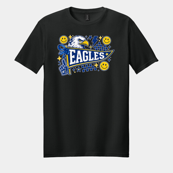 Eagles Blue and Yellow Pennant 20-206 - Adult Softstyle ® T Shirt Thumbnail