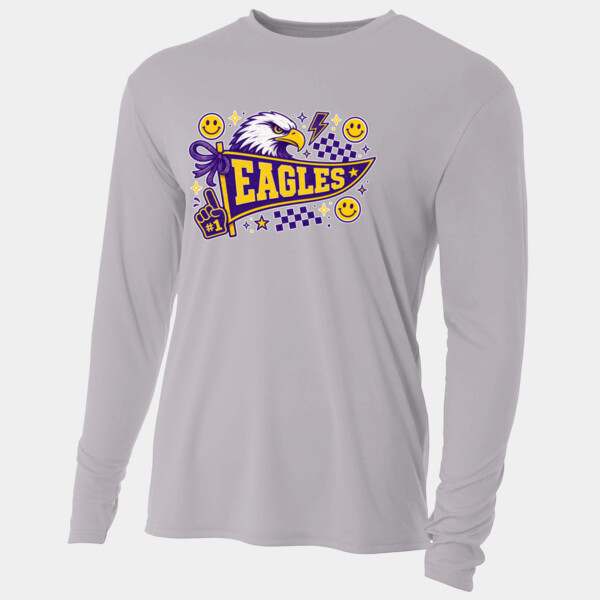 Eagles Pennant Yellow and Purple 20-207 - Adult Cooling Performance Long Sleeve Tee Thumbnail