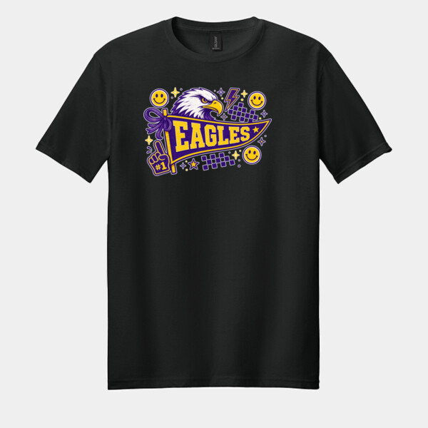 Eagles Pennant Yellow and Purple 20-207 - Adult Softstyle ® T Shirt Thumbnail