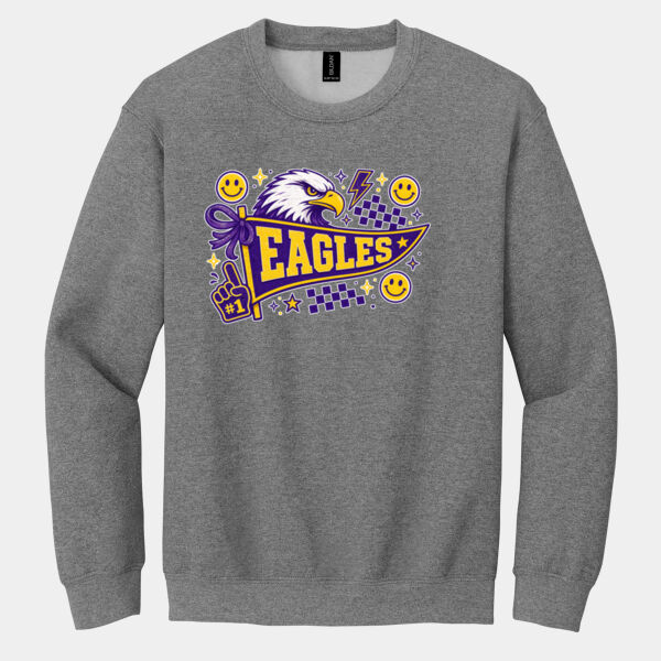 Eagles Pennant Yellow and Purple 20-207 - Heavy Blend Crewneck Sweatshirt Thumbnail