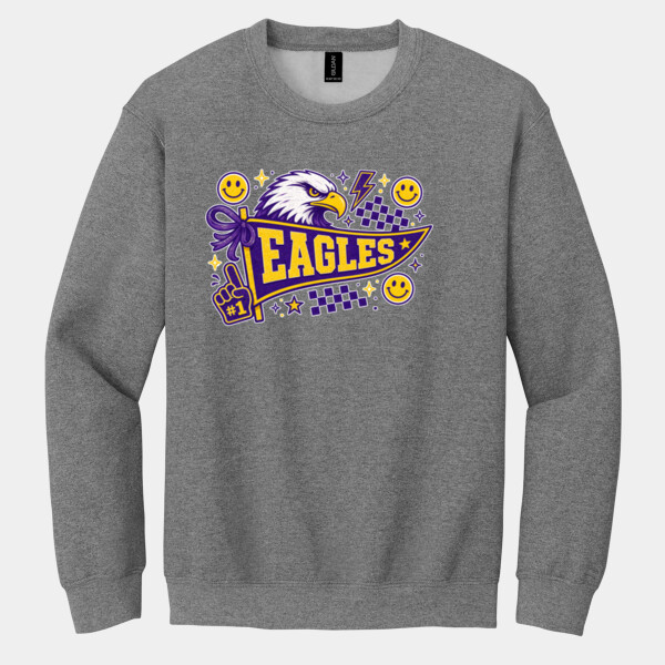 Eagles Pennant Yellow and Purple 20-207 - Heavy Blend Crewneck Sweatshirt Thumbnail