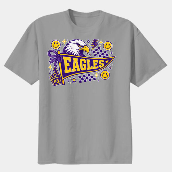 Eagles Pennant Yellow and Purple 20-207 - Youth Heavy Cotton 100% Cotton T Shirt Thumbnail