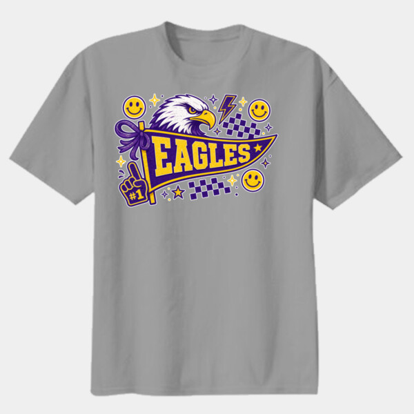 Eagles Pennant Yellow and Purple 20-207 - Youth Heavy Cotton 100% Cotton T Shirt Thumbnail