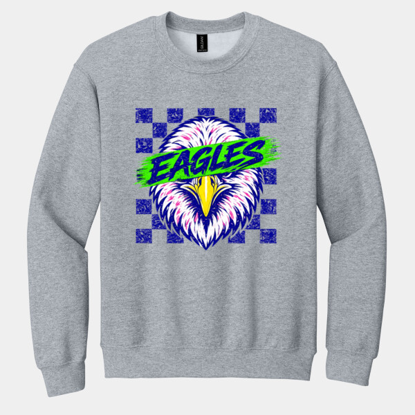 Eagles Checkered 20-208 - Heavy Blend Crewneck Sweatshirt Thumbnail