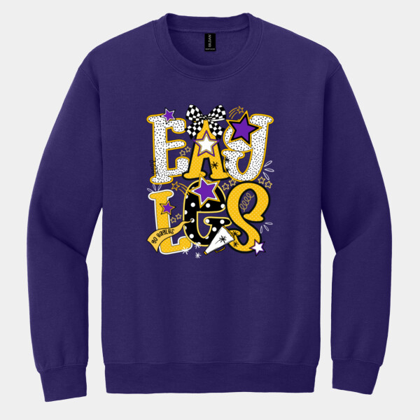 Eagles Preppy Purple/Yellow 20-211 - Heavy Blend Crewneck Sweatshirt Thumbnail