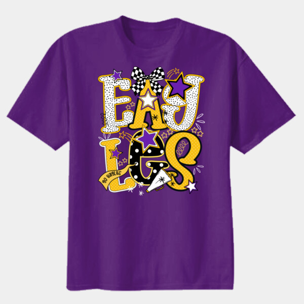 Eagles Preppy Purple/Yellow 20-211 - Youth Heavy Cotton 100% Cotton T Shirt Thumbnail