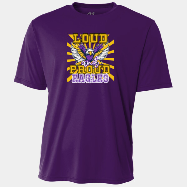 Loud & Proud Eagles Purple/Yellow 20-214 - Youth Heavy Cotton 100% Cotton T Shirt - Adult Cooling Performance Short Sleeve Tee Thumbnail