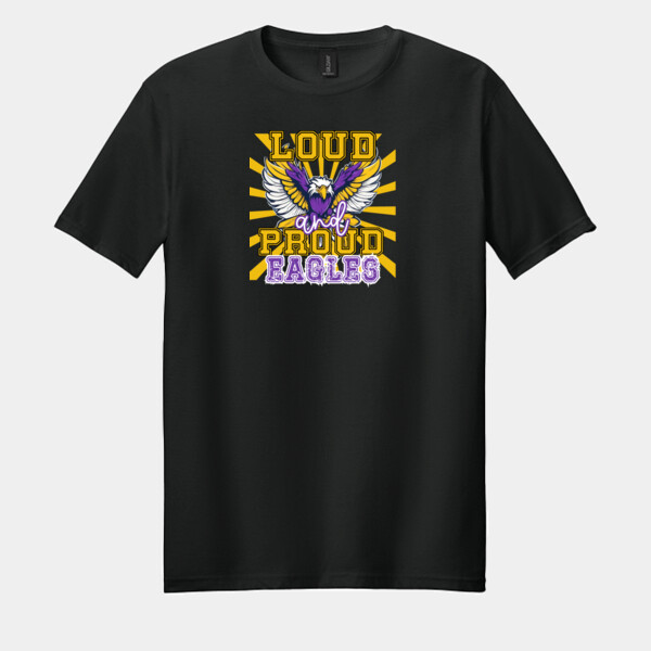 Loud & Proud Eagles Purple/Yellow 20-214 - Youth Heavy Cotton 100% Cotton T Shirt - Adult Softstyle ® T Shirt Thumbnail