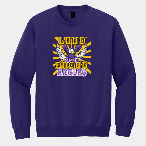 Loud & Proud Eagles Purple/Yellow 20-214 - Youth Heavy Cotton 100% Cotton T Shirt - Heavy Blend Crewneck Sweatshirt Thumbnail