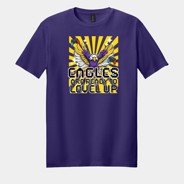 Level Up Eagles Purple/Yellow 20-214 - Adult Softstyle ® T Shirt Thumbnail