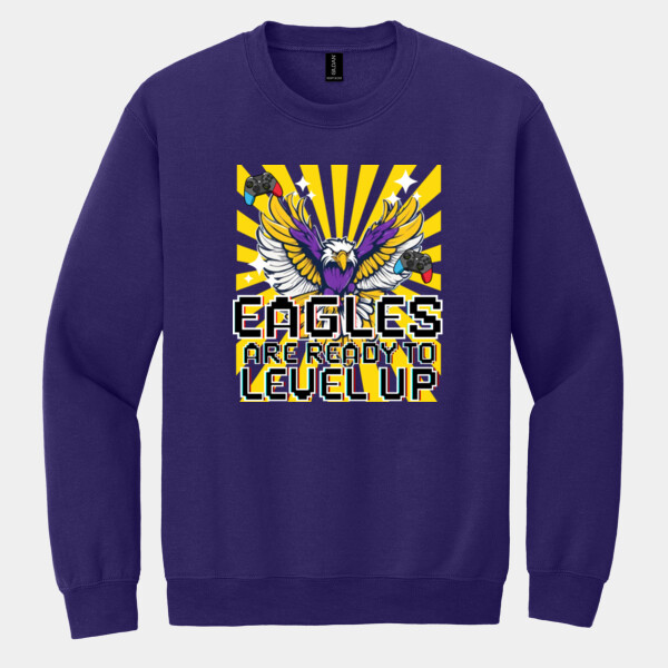 Level Up Eagles Purple/Yellow 20-214 - Heavy Blend Crewneck Sweatshirt Thumbnail