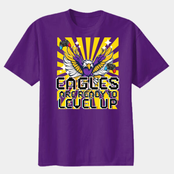 Level Up Eagles Purple/Yellow 20-214 - Youth Heavy Cotton 100% Cotton T Shirt Thumbnail