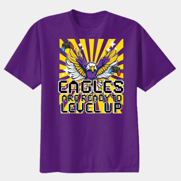 Level Up Eagles Purple/Yellow 20-214 - Youth Heavy Cotton 100% Cotton T Shirt Thumbnail