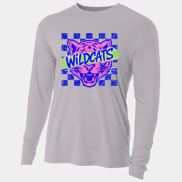 Wildcats Retro Checkered 20-612 - Adult Cooling Performance Long Sleeve Tee Thumbnail