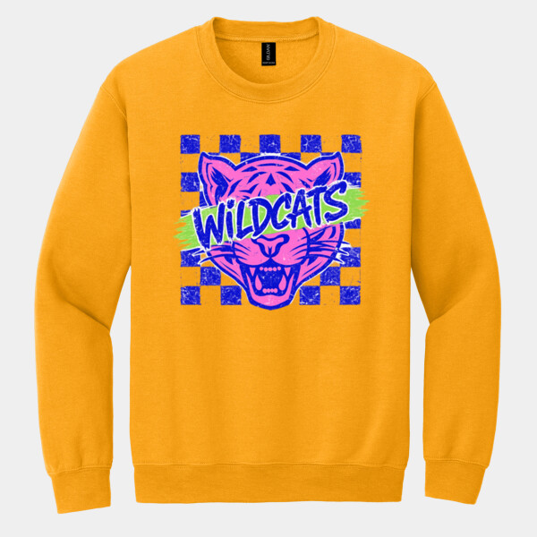 Wildcats Retro Checkered 20-612 - Heavy Blend Crewneck Sweatshirt Thumbnail